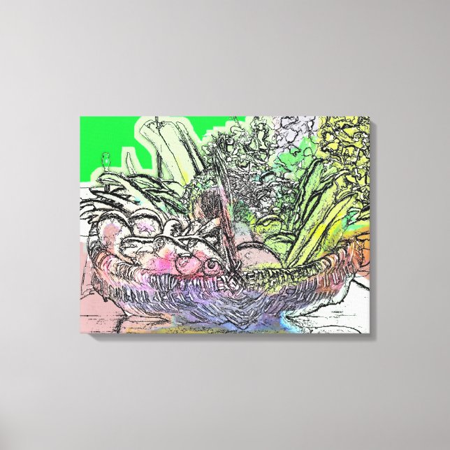 BASKET OF VEGETABLES CANVAS PRINT (Front)