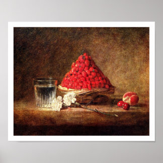 Basket of Wild Strawberries by Jean Simeon Chardin Poster