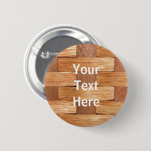 Basket Weave 6 Cm Round Badge