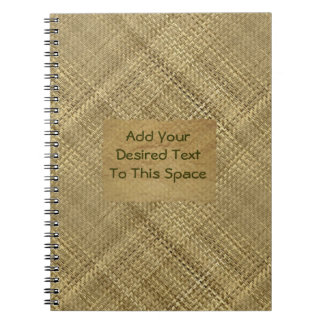 Basket Weave Effect Customisable Cover Text Spiral Notebook
