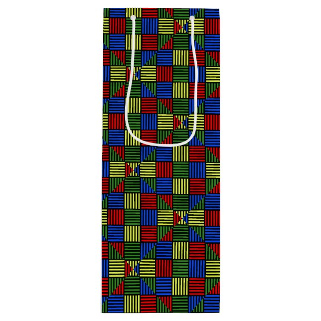 Basket Weave Wine Gift Bag (Front)