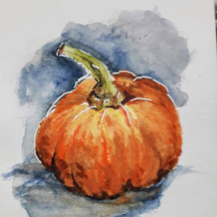 Basket with three pumpkins   round clock