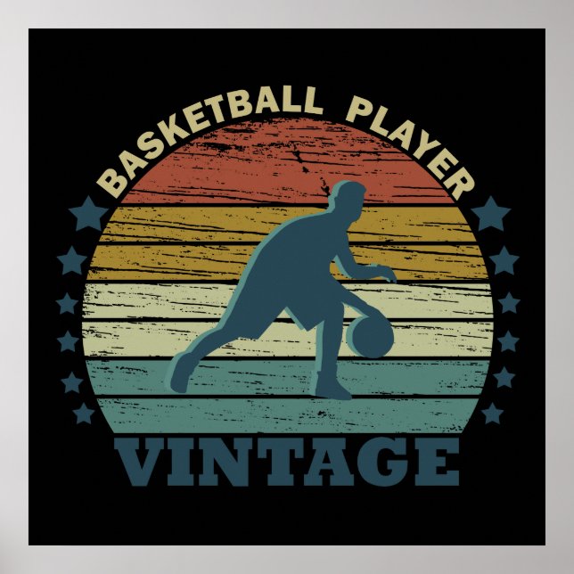 basketbal vintage player poster (Front)