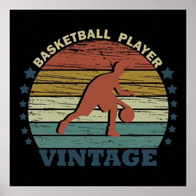 basketbal vintage player poster (Front)
