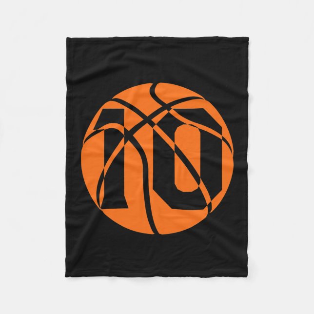 Basketball 10 Year Old Birthday Players Team Men Fleece Blanket (Front)