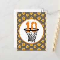 Basketball 10th Birthday with number in mini hoop