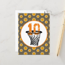 Basketball  10th Birthday with number in mini hoop
