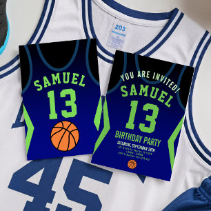 Basketball 13 Birthday Invitation 