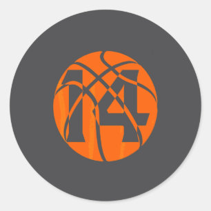 Basketball 14 Year Old Birthday Players Team Men W Classic Round Sticker