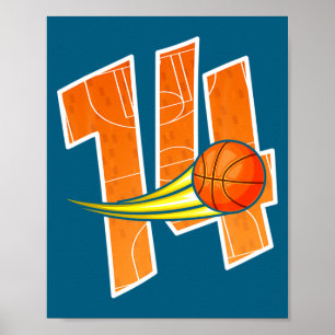 Basketball 14th Birthday Im 14 Childrens Bir Poster