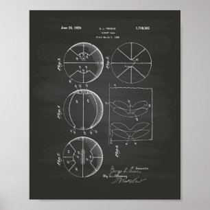 Basketball 1929 Patent Art Chalkboard Poster