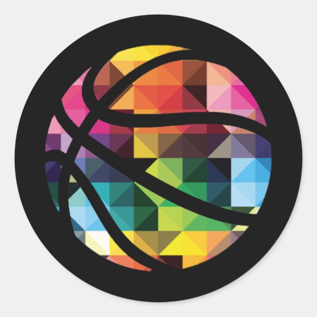 Basketball 1  classic round sticker (Front)