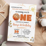 Basketball 1st Birthday Invitation Sport Party<br><div class="desc">Our basketball birthday invitation is the perfect way to invite friends and family to your party. The design features a sport theme, with plenty of space for all the important details such as the date, time, and location of the party. Perfect for any age, gender and theme of the party,...</div>