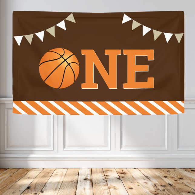 Basketball 1st Birthday Party Banner (Creator Uploaded)
