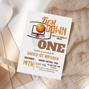 Basketball 1st Birthday Party Sport First Birthday Invitation