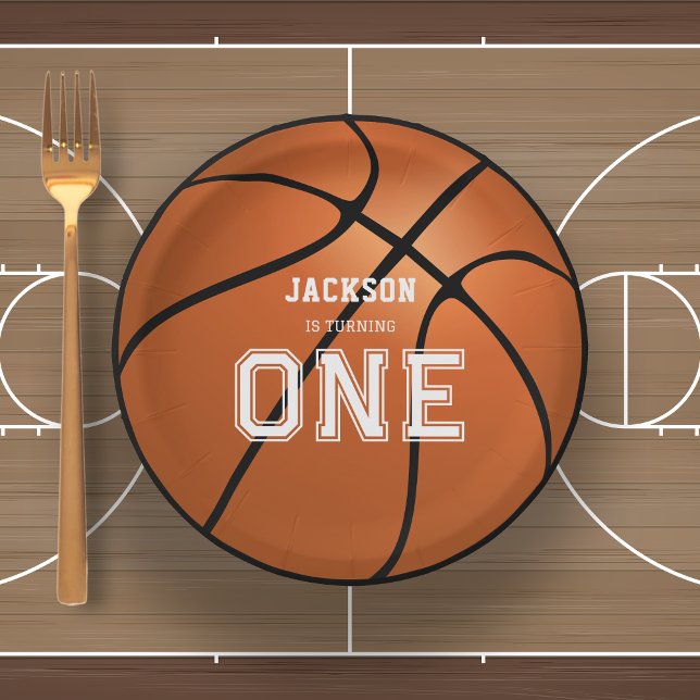 Basketball 1st Birthday Unique Paper Plate (Creator Uploaded)
