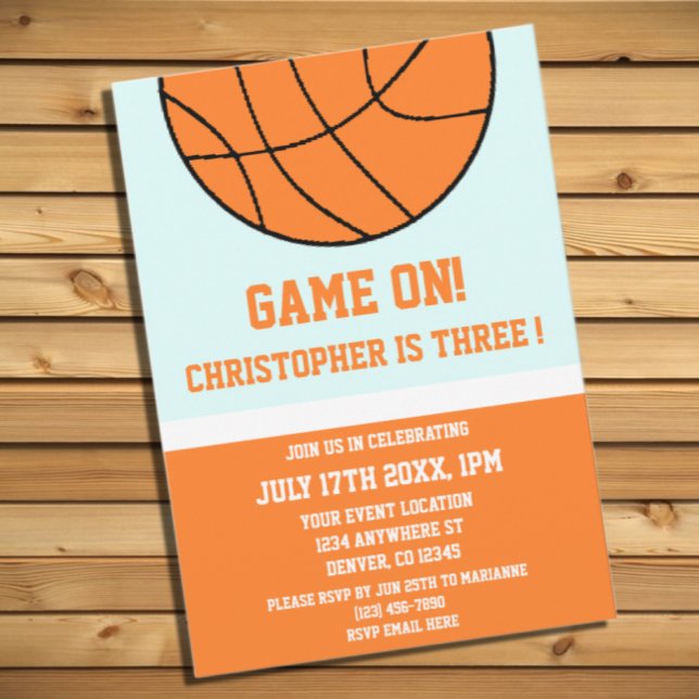 Basketball 3rd Birthday Invitation (Creator Uploaded)