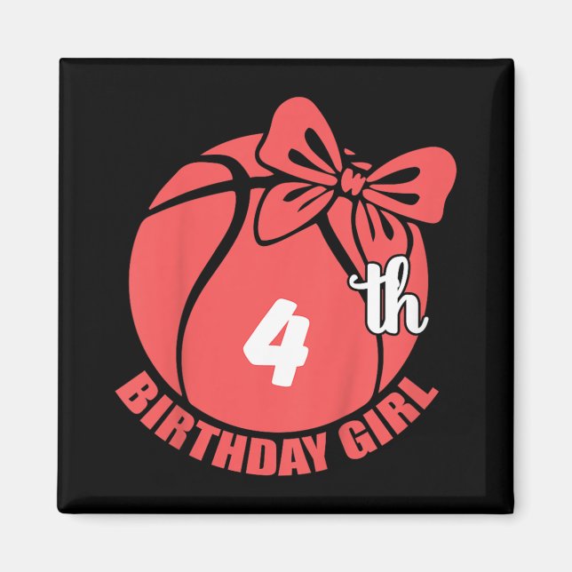 Basketball 4th Birthday Basketball Player  Magnet (Front)