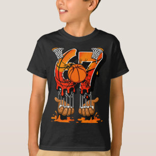 Basketball 67 Six Seven 6 7 Boys Funny Gen Alpha M T-Shirt