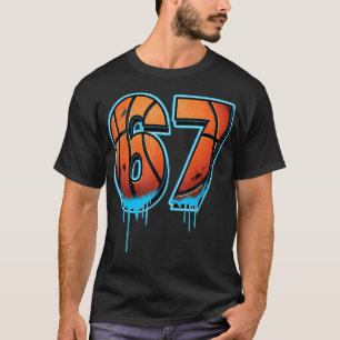 Basketball 67 Six Seven Funny 6 7 Gen Alpha Meme T-Shirt