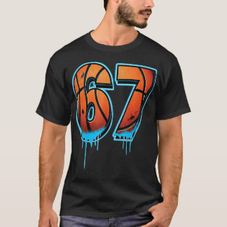 Basketball 67 Six Seven Funny 6 7 Gen Alpha Meme T-Shirt