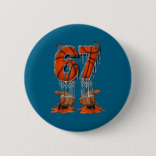 Basketball 67 Six Seven Funny Gen Alpha Meme Drip  6 Cm Round Badge