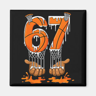 Basketball 67 Six Seven Funny Gen Alpha Meme Drip  Magnet