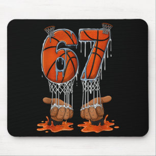 Basketball 67 Six Seven Funny Gen Alpha Meme Drip Mouse Pad