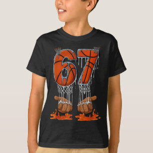 Basketball 67 Six Seven Funny Gen Alpha Meme Drip T-Shirt