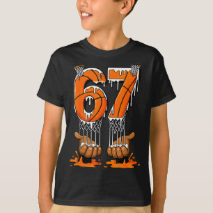 Basketball 67 Six Seven Funny Gen Alpha Meme Drip  T-Shirt