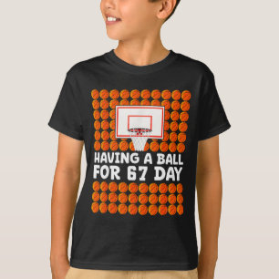 Basketball 67th Day Of School 67 Days Six Seven Me T-Shirt
