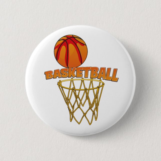Basketball 6 Cm Round Badge (Front)