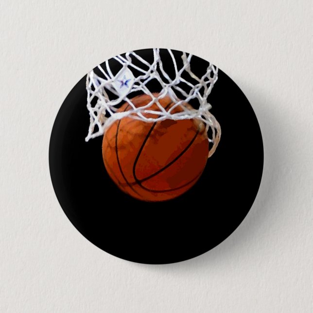 Basketball 6 Cm Round Badge (Front)