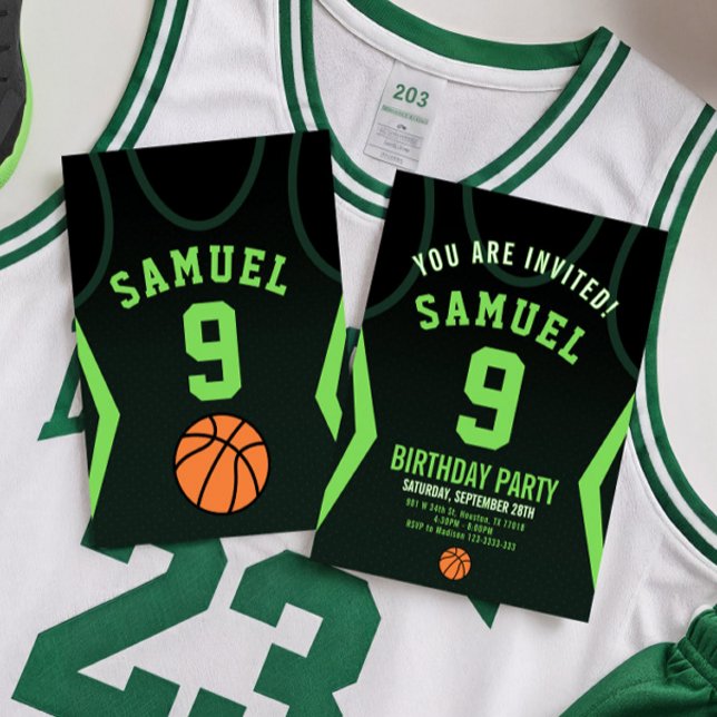 Basketball 9 Birthday Invitation (Creator Uploaded)