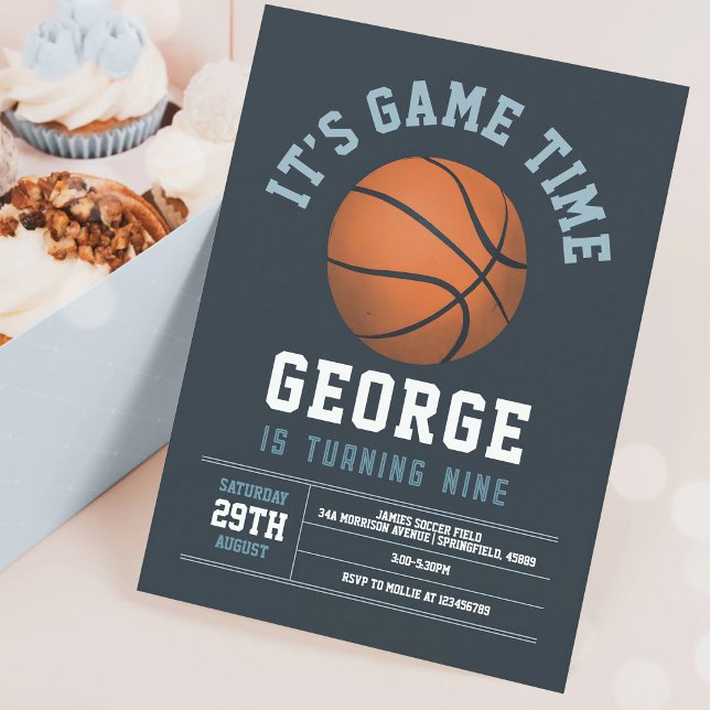Basketball 9th Birthday Party Invitation (Creator Uploaded)