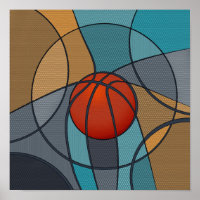 Basketball Abstract Art Composition