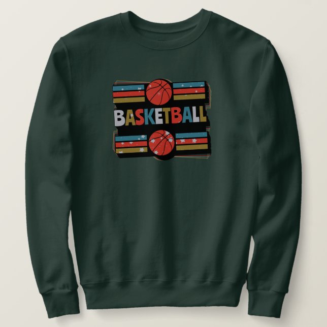 Basketball Abstract Word Art - Minimalist Sweatshirt (Design Front)