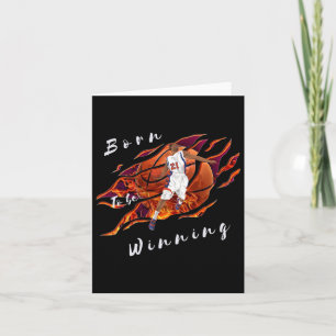 Basketball Action Born To Be Winning Sports Design Card