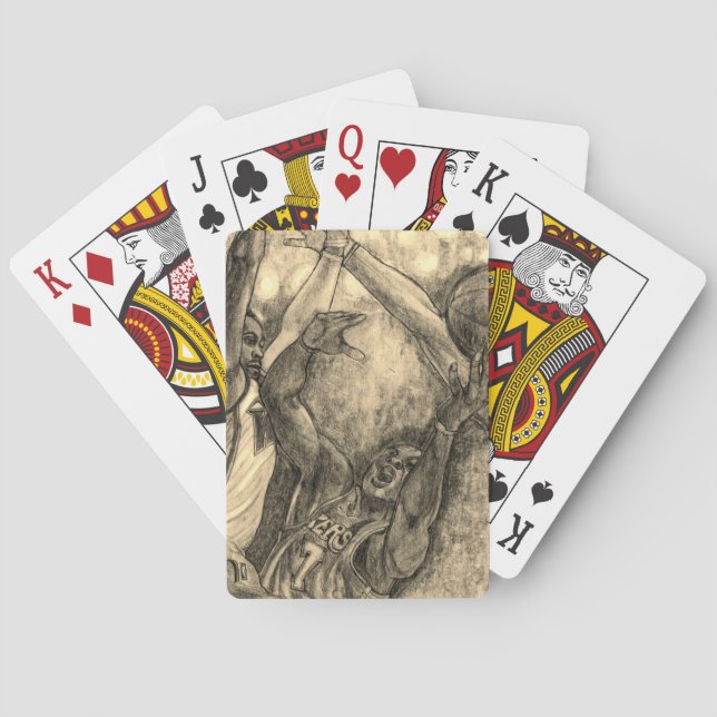 Basketball Action Game Players Drawing Playing Cards (Back)