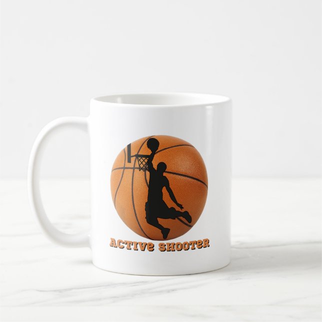 Basketball Active Shooter Player Hoops  Coffee Mug (Left)