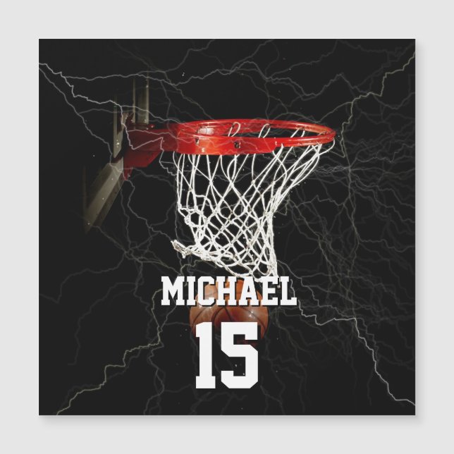 Basketball Add Your Name & Number Magnetic Card (Front)
