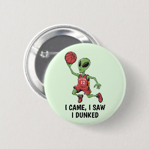 Basketball Alien 6 Cm Round Badge