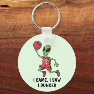 Basketball Alien Key Ring