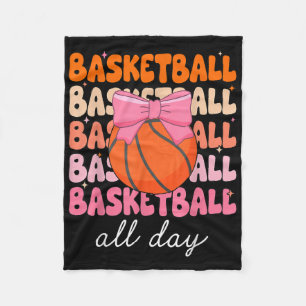 Basketball All Day Fun Sports Design For Enthusias Fleece Blanket