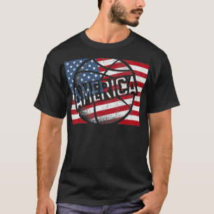 Basketball American Flag T-Shirt