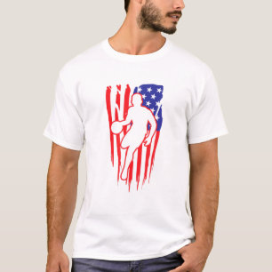 Basketball American Flag Team Sports Usa Flag T-Shirt