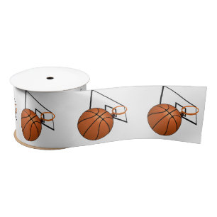 Basketball and Hoop Satin Ribbon