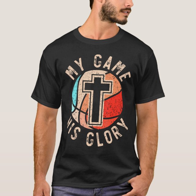 Basketball And Jesus Christ Christian Believer Hoo T-Shirt (Front)