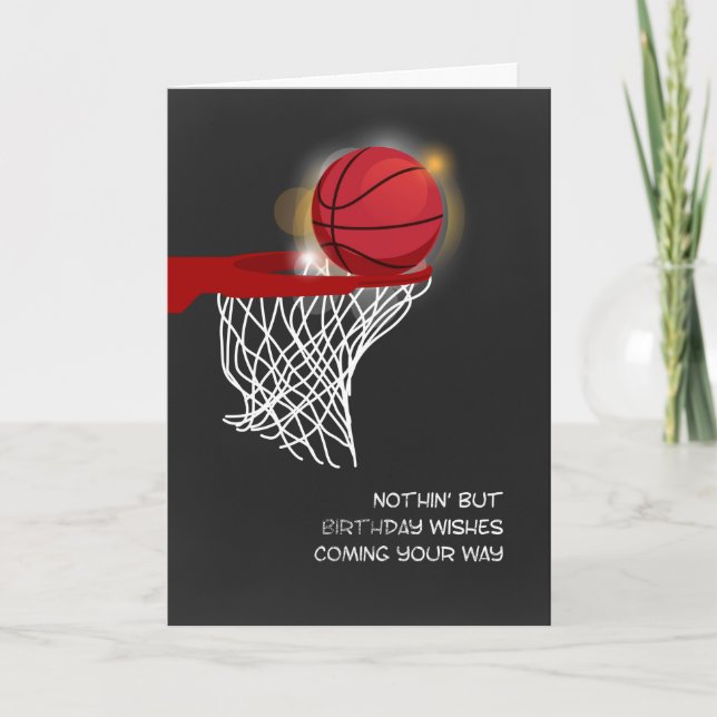 Basketball and Net, Birthday Card (Front)