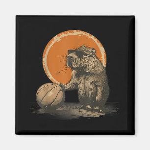 Basketball Animal Art Basketball Lover Drawing Cap Magnet